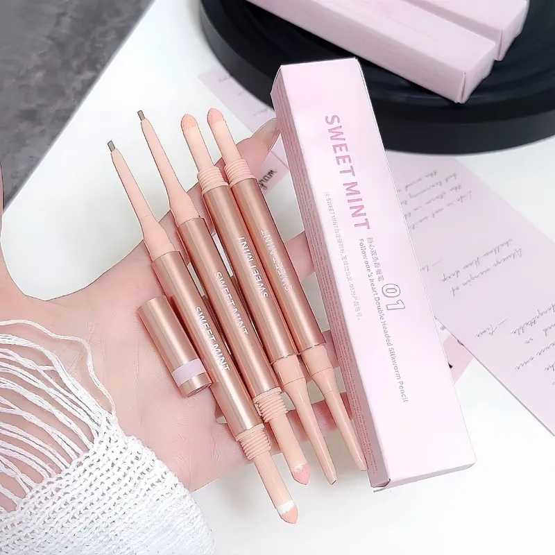 Double Headed Brightening Aegyo Sal Pen Waterproof Lying Silkworm Eyeliner Stick Highlighter Matte Shadow Pen Contour Eye Makeup