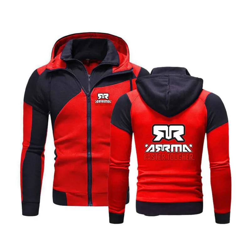 Rc The men's multi-color striped hooded sweatshirt is suitable for spring and autumn hoodies jacket — image 2