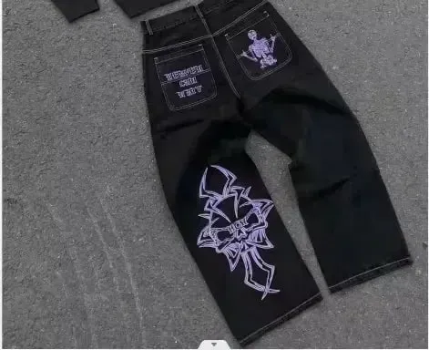 Black Baggy Cargo Jeans Men Women Heavy Multi Pocket Zipper Detail Streetwear Casual Fashion Pants Wide Leg Loose Fit Soft Y2K