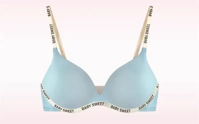 Stylish Vivid Color Dopamine Lingerie Sexy Boost Small Breast Wireless Soft Daily Casual Home Dating Plus Size 32-38 Bra Set Hot