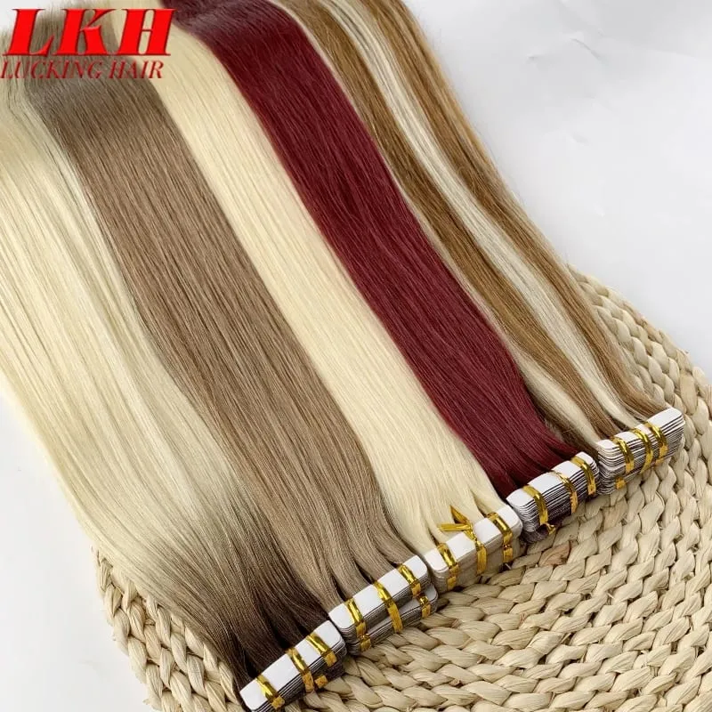 Double Drawn European Wholesale Tape in Extensions Invisible Cuticle Aligned Remy Tape in Hair Extensions 100% Human Hair — image 8