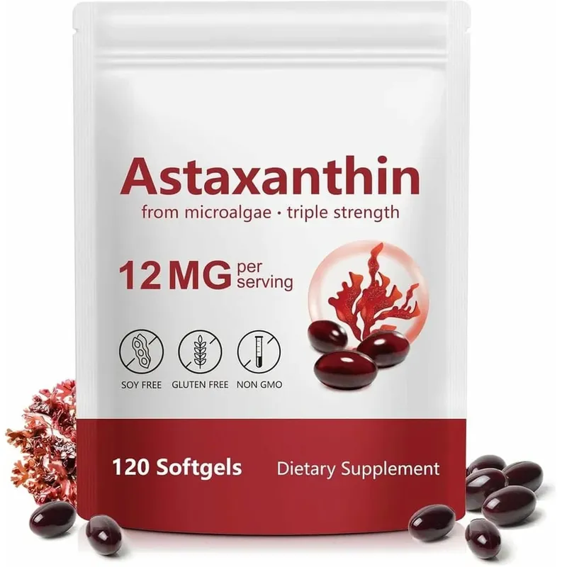 Astaxanthin 12mg Softgels Triple Strength Antioxidant Support for Skin Eye Joint & Immune Health – 120 Count 4‑Month Supply