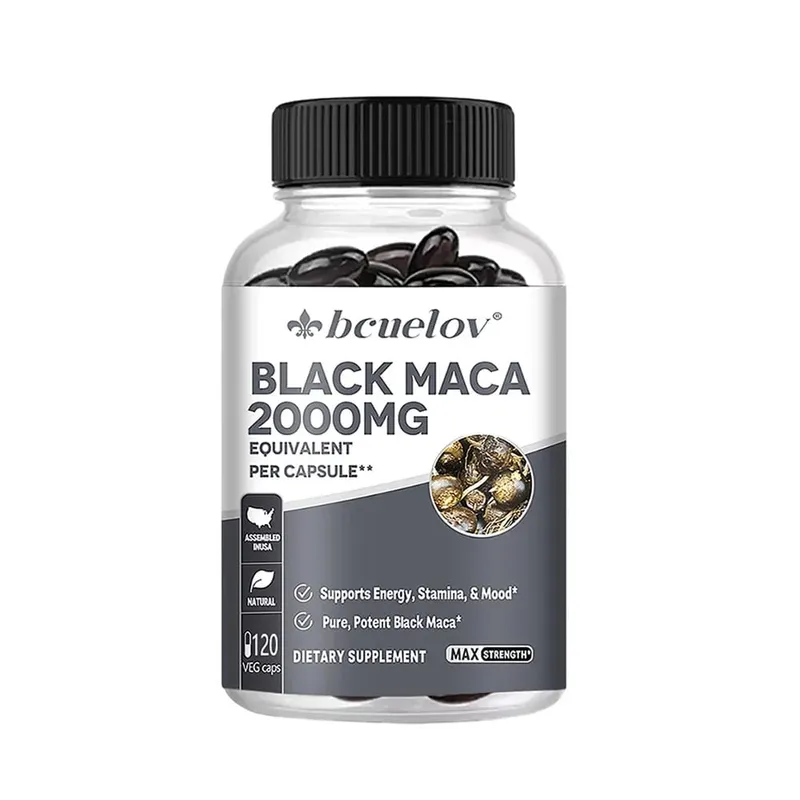 Black Maca Capsules 20000mg - Supports Brain Function Promotes Muscle Growth & Recovery Super Absorption Improve Vitality