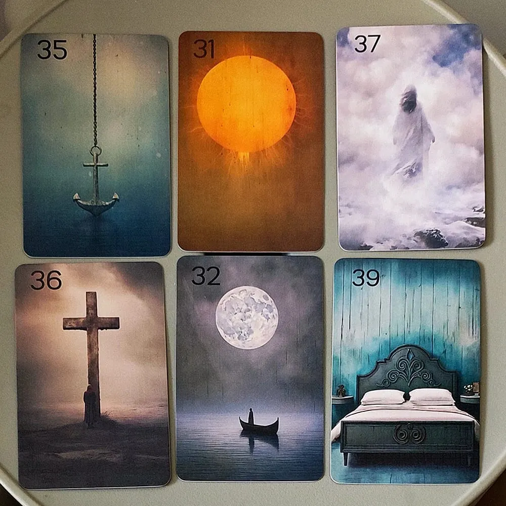 76 Pcs Vintage Oil Painting Style Fortune Telling Cards Double-embossed