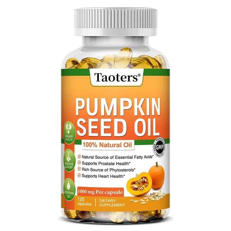 Pumpkin Seed Oil Capsules - Promotes Hair Growth Urinary Tract and Prostate Health Cardiovascular Support | Non-GMO