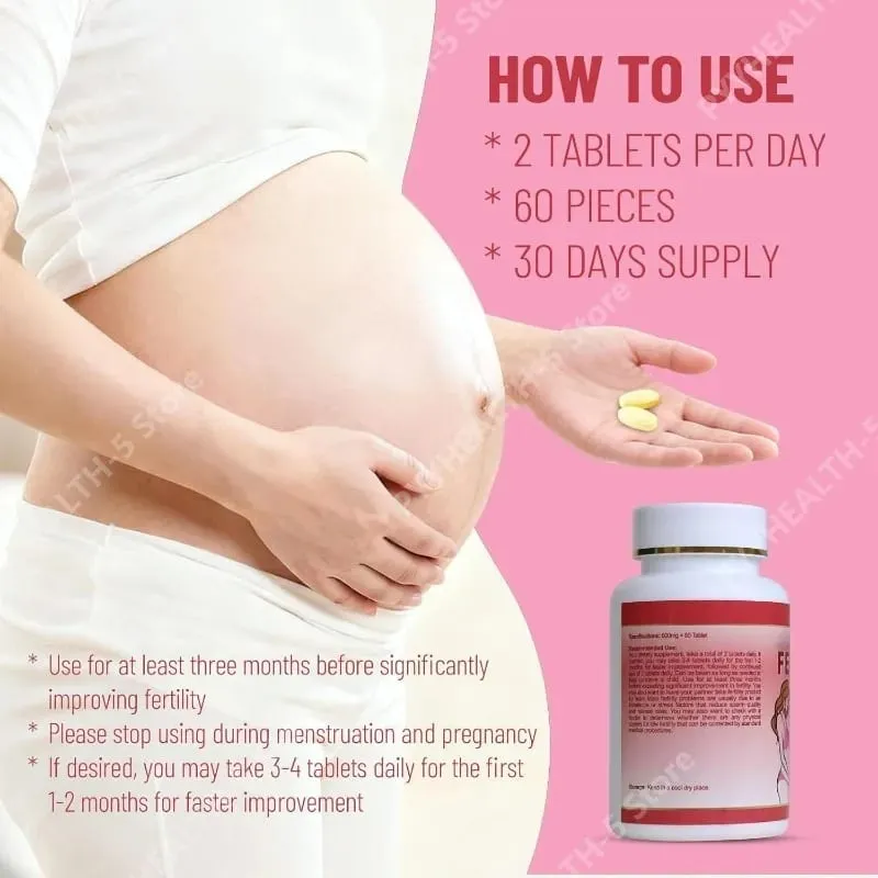 Fertility Tablets for Women Female Prenatal Vitamin Supplements Support Ovulation & Conception 60 Count Daily Routine — image 5