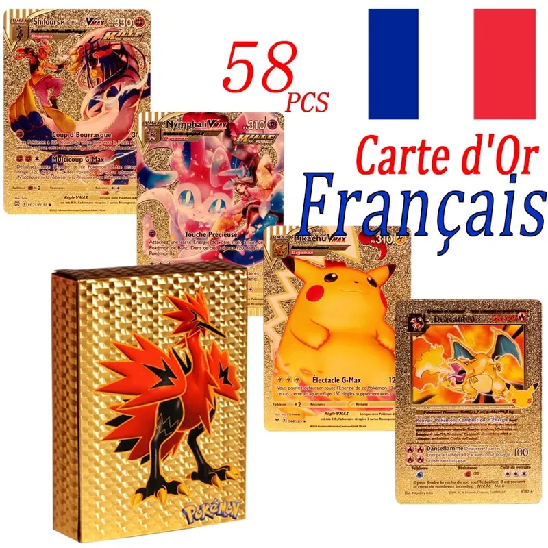 French Version Pokemon Cards VMAX V EX GX MEGA Carte Collection Battle Trainer Children's Christmas Toys Gift