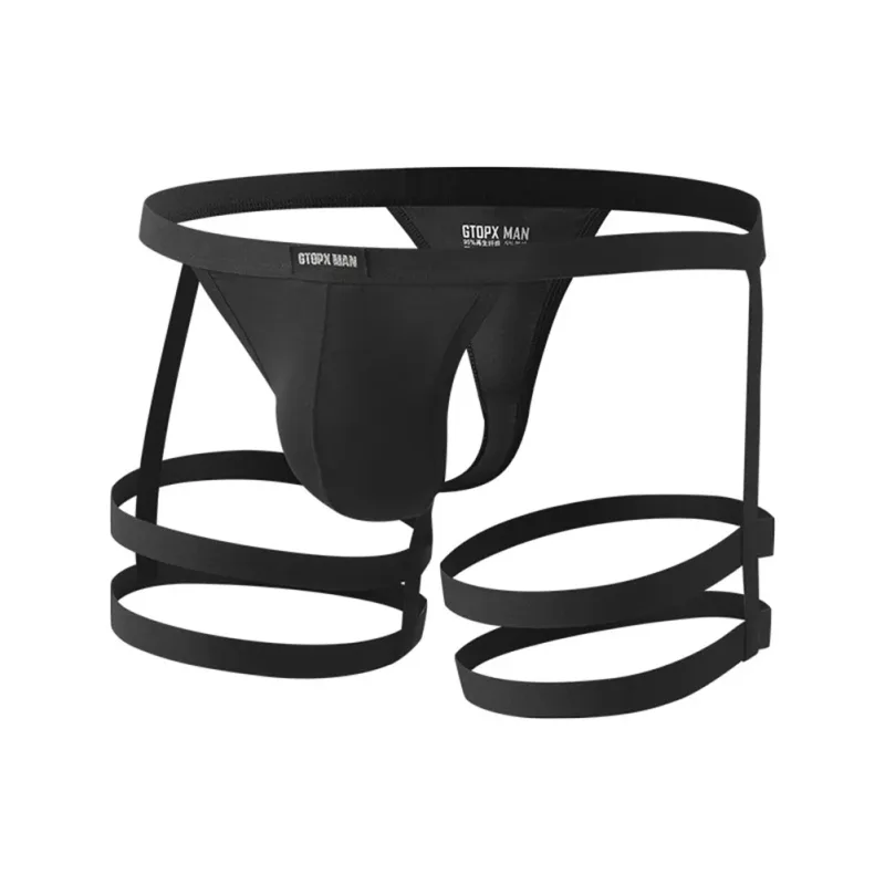 Ademende elastische stringslip voor heren, jarretel, laagbouw met U-bolle buidelontwerp, geschikt voor de lente, zomer, herfst, winter