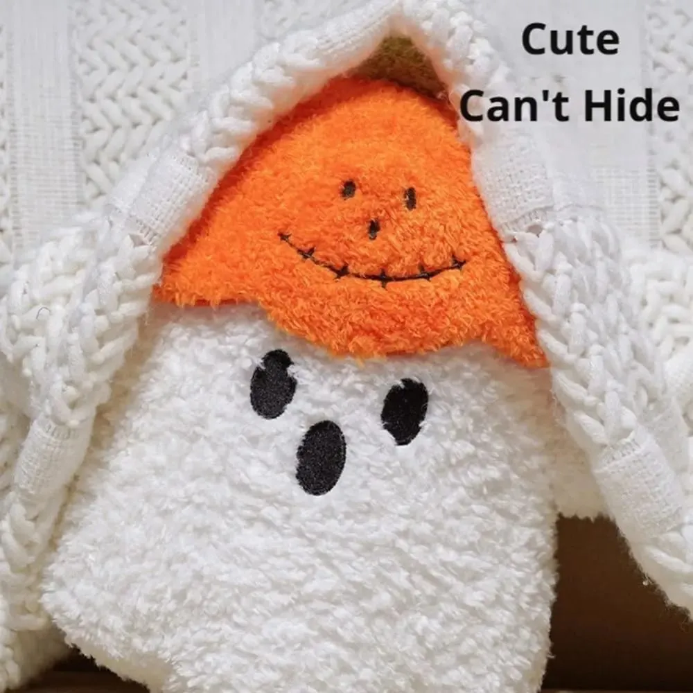 Cozy Ghost Decorative Cushion Hug Pillow Toy Plush Fabric PP Cotton Filling Ghost Decor Ornaments Ghost Stuffed Toy Party Event
