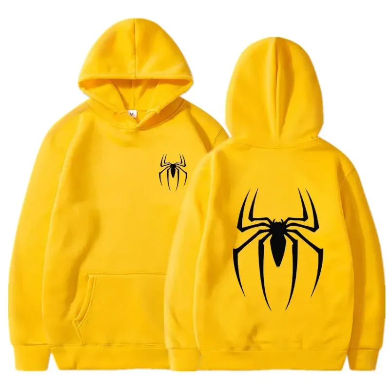 Mens Y2K Spider Print Hooded Streetwear Retro Clothing Loose Hip Hop Quirky Punk Sweatshirt Fashion Couple Sports Sweater — image 15