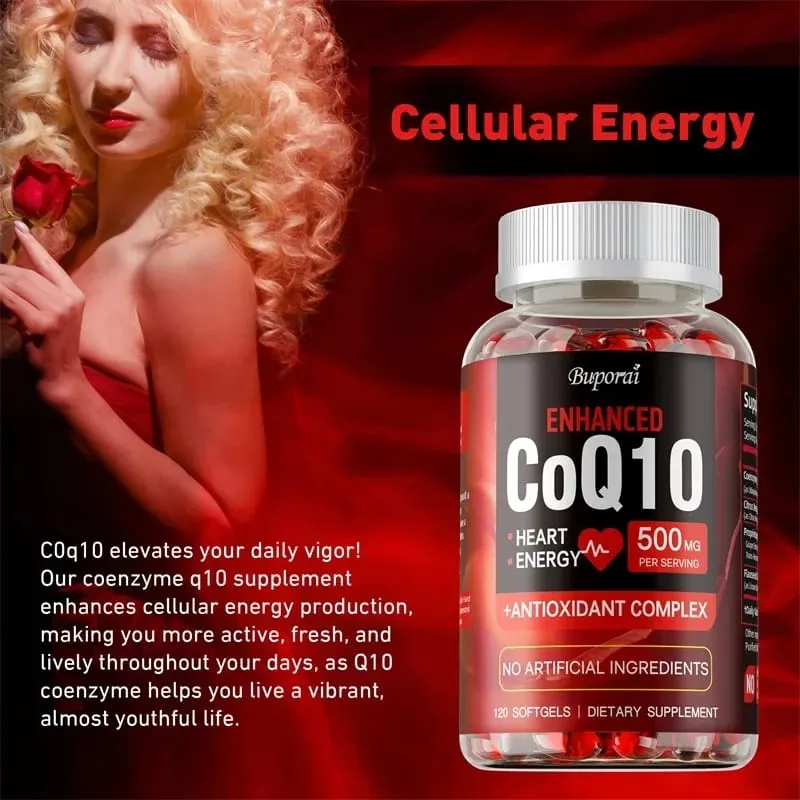 CoQ10 Supplement - Super Absorption Antioxidant Good for Heart Health and Energy Production Coenzyme Q10 Vitamin
