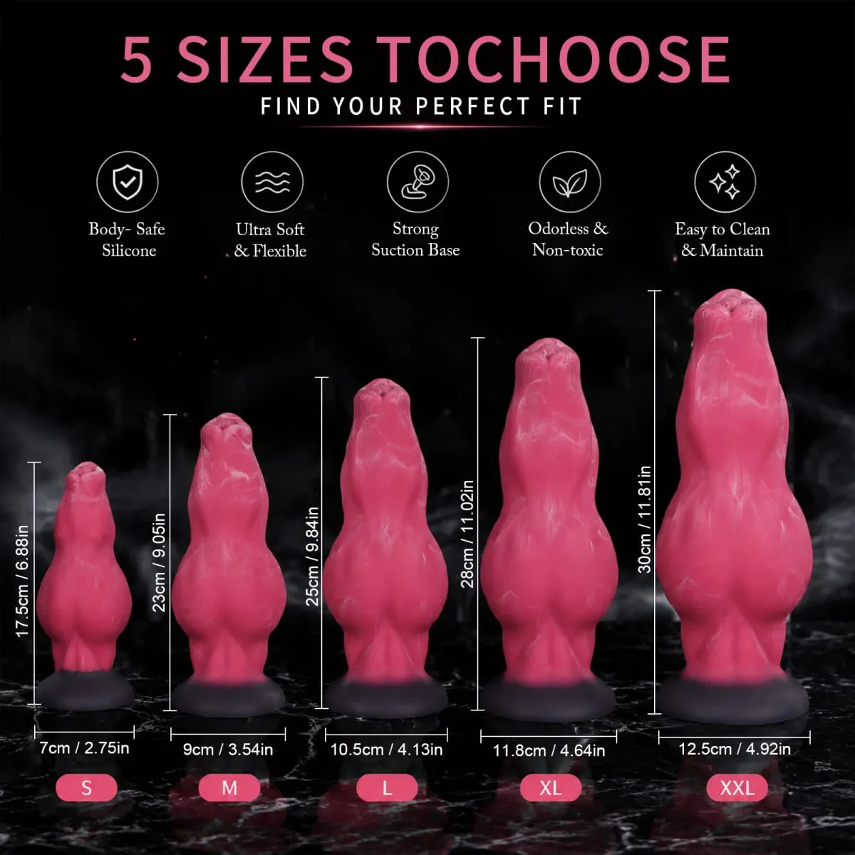 Silicone Dog Knot Dildo with Suction Cup Big Anal Plug Long Anal Beads Butt Plug Gay Sex Toy for Women Men Prostate Massager — image 6