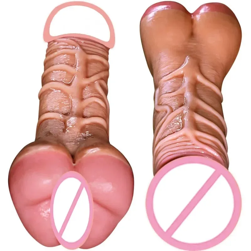 Couple Shared Masturbation Cup Realistic Vagina Sleeve with Textured Sleeve Attach Male Sex Toy Adult Men Massager — image 2