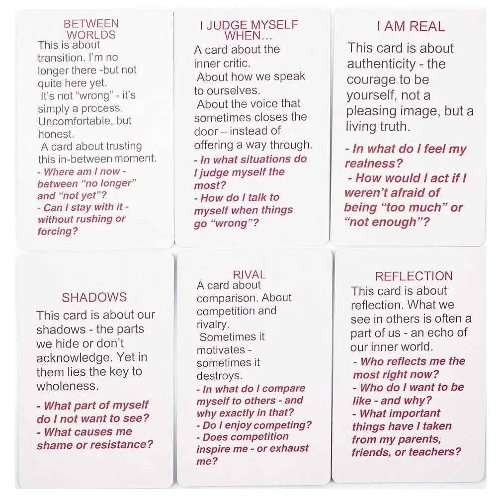 SHE IS Mindfulness Self-Care Cards Inner Dialogue Self-Reflection Tool for Becoming & Belonging Interactive Board Playing Game
