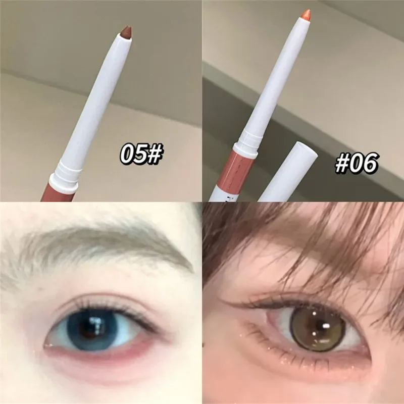 Double-ended Ultra-fine Gel Eyeliner Pencil Pink Brown Under Highlighter Pen Waterproof Matte Aegyosal Lying Silkworm Eye Makeup