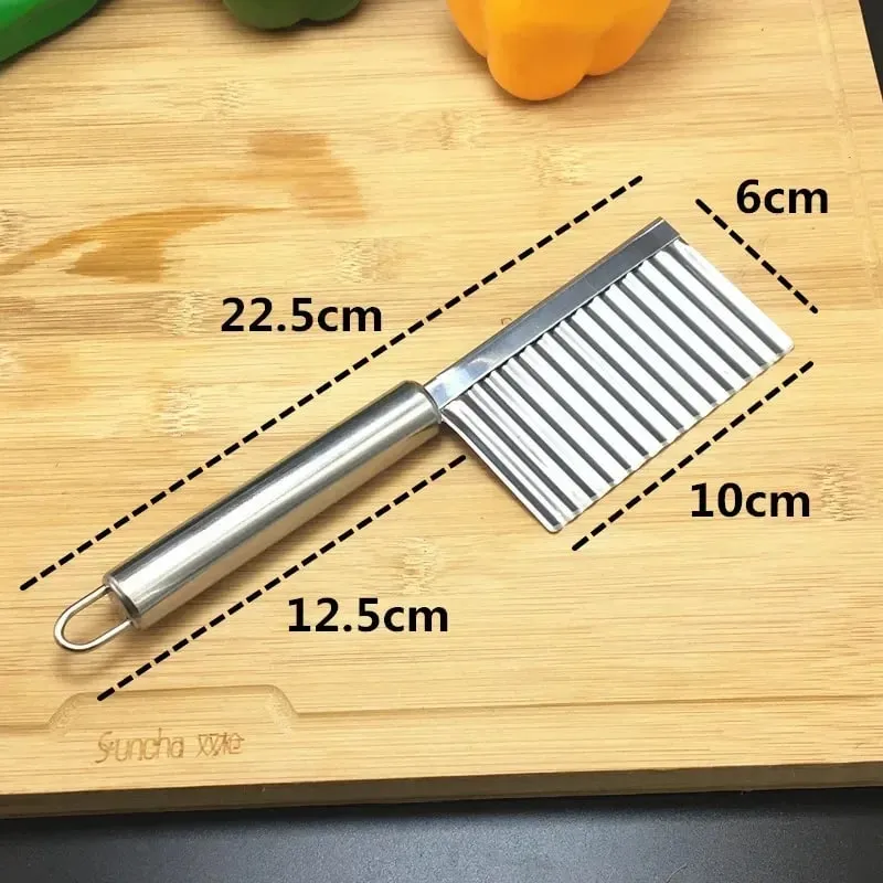 Stainless Steel Wave Potato Slicer Vegetable Cutter Potato French Fries Cutter Gadget Accessories Supplies Kitchen Cooking Tools — image 10