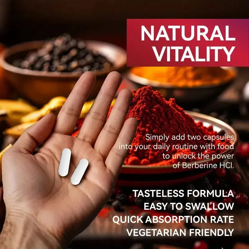 High-Potency Berberine Supplement Support Insulin Sensitivity & Healthy Cholesterol Hormonal Balance Aids Healthy Metabolism