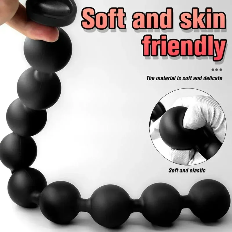 Silicone Anal Beads Dilator Huge Annals Balls Ass Anus But Butt Plug Anal Plug Buttplug Analsex Long Anal Sex Toys for Men Women — image 3