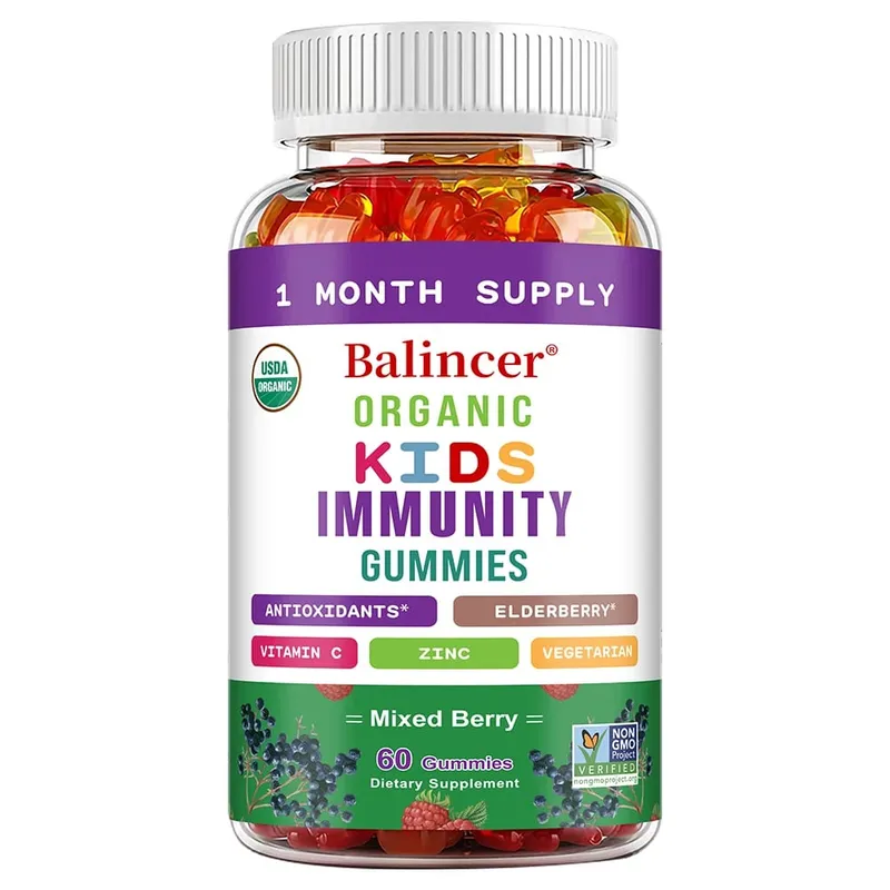 Organics Immunity Gummies for Kids with Vitamin C Zinc Elder Berry Extract Antioxidant & Overall Wellness Non-GMO Gluten Free — image 8
