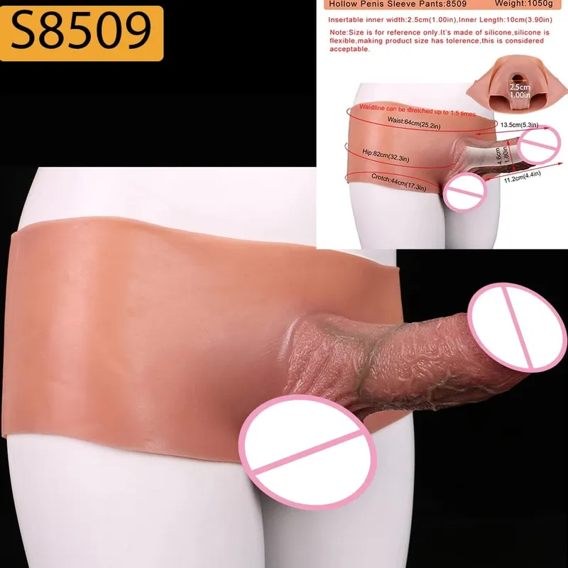 Strap-On Lifelike κάλυμμα πέους насадка на член Large Hollow DildoPants Intimate ενήλικα σεξ παιχνίδι για σεξ ζευγάρια