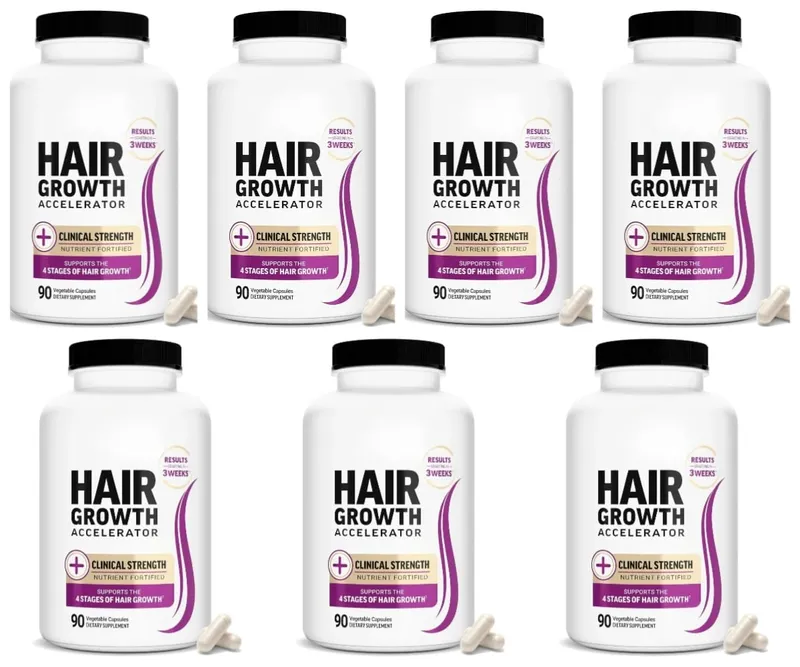 Hair Growth Accelerator Capsules with Biotin Saw Palmetto & Collagen for Thicker Fuller Hair Support Adults 90 Capsules