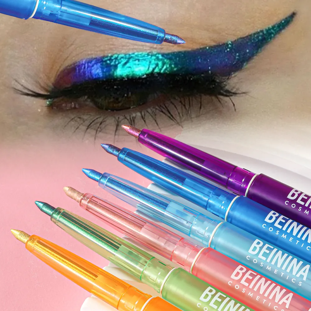 Shiny Chameleon Metallic Blue Eyeliner Gel Pen Eyeshadow Multicolor Eye Liner Pearlescent Polarized Glitter Eye Pigment Cosmetic