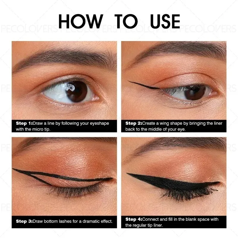 4PCS White Eyeliner Pen Waterproof Liquid Eyeliner Pen Ultra-fine Tip Anti Sweat Fast Drying Eye Cosmetics — image 4