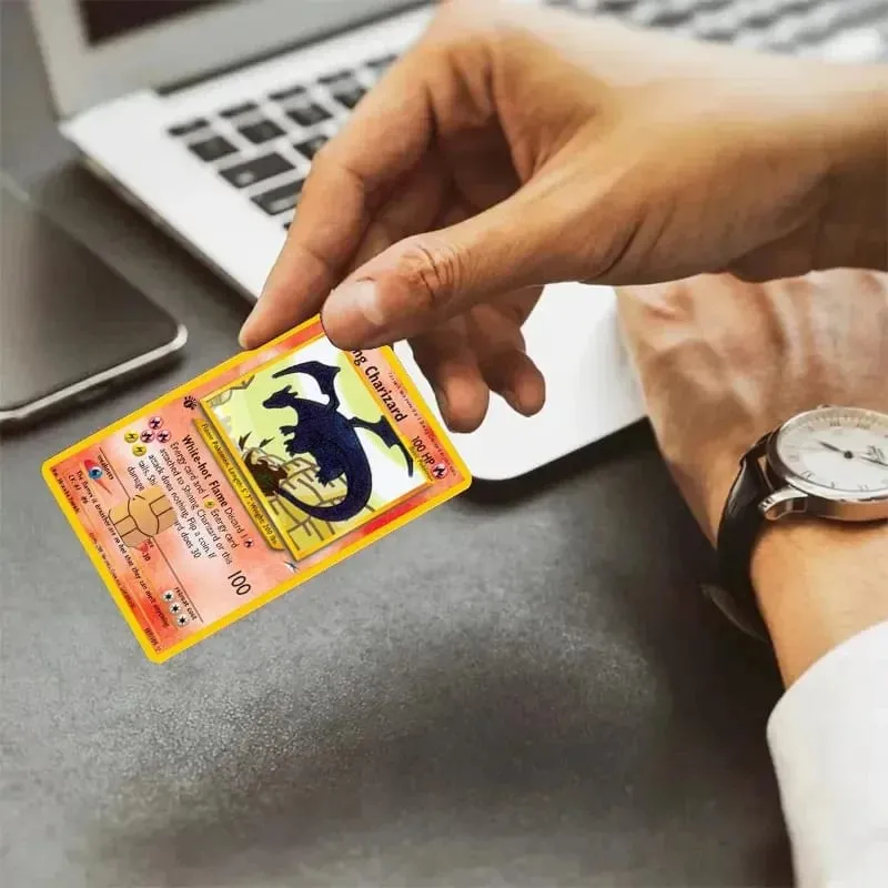 Credit Card Skin Sticker Anti-degaussing Anime Charizard Stickers for VISA JCB MasterCard and Other IC Cards — image 5
