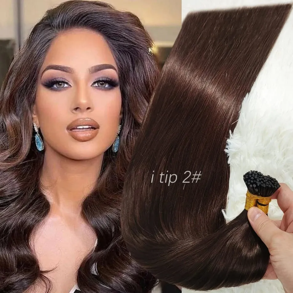 Human Hair I Tip 100% Human Hair Extensions Keratin Straight Brazilian Remy Human Hair Natural Capsule Hair Extension 30 Inch