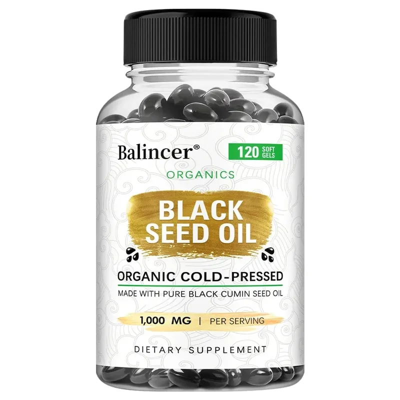 Black Seed Oil Capsules 1000mg - Help Digestive Health Immune Support & Brain Function Antioxidant 120 Capsules