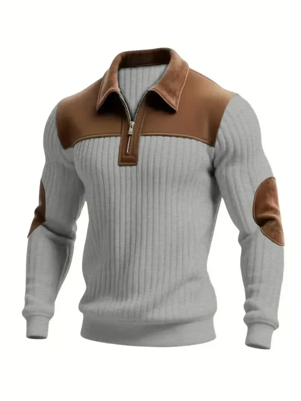 Hoodies men's sweatshirt 2026 new knitted lapel stitching embroidery casual sports autumn zipper sweatshirt man's clothing — image 11