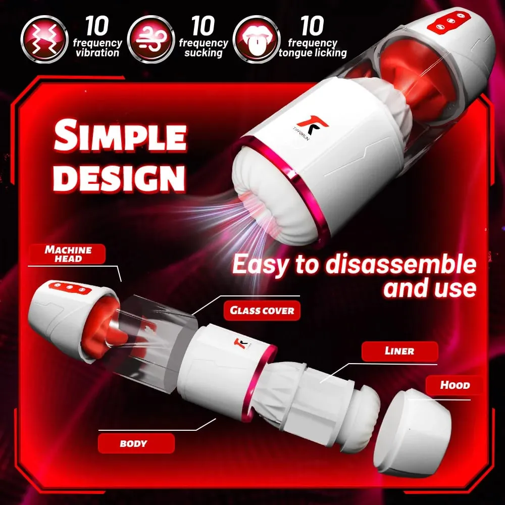 Automatic Male Masturbators-with 10 Sucking & Tongue licking & Vibrating Modes Blowjob Masturbation Cup Sex Toys for Men Coupes — image 3