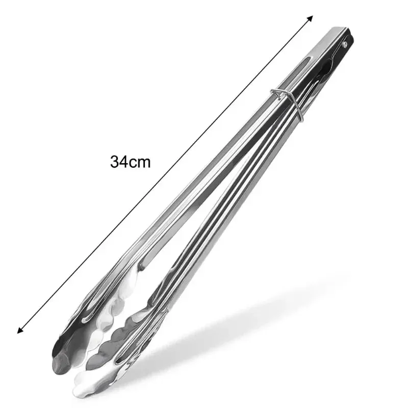 Stainless Steel Food Tongs Food Grade Meat Steak Barbecue Tong Multi-size Non Slip Long Handle Bread Clips Kitchen Cooking Tools