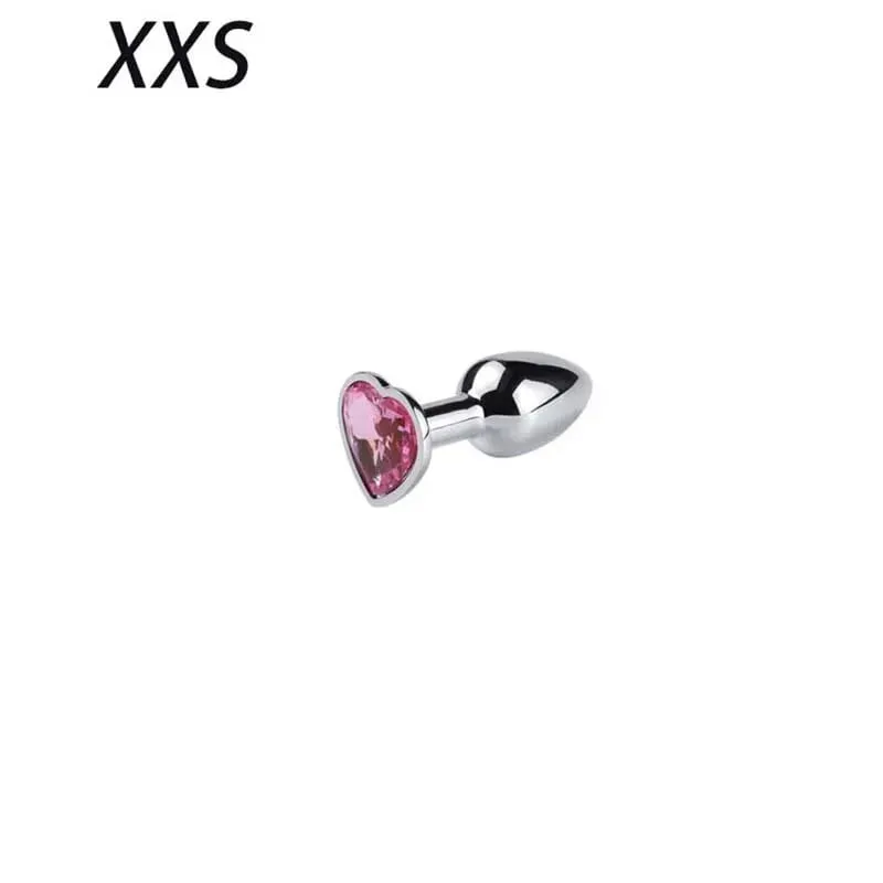 5 Sizes Stainless Steel Crystal Heart Anal Plug Removable Butt Plug Stimulator Prostate Massager Anal Sex Toys Dildos
