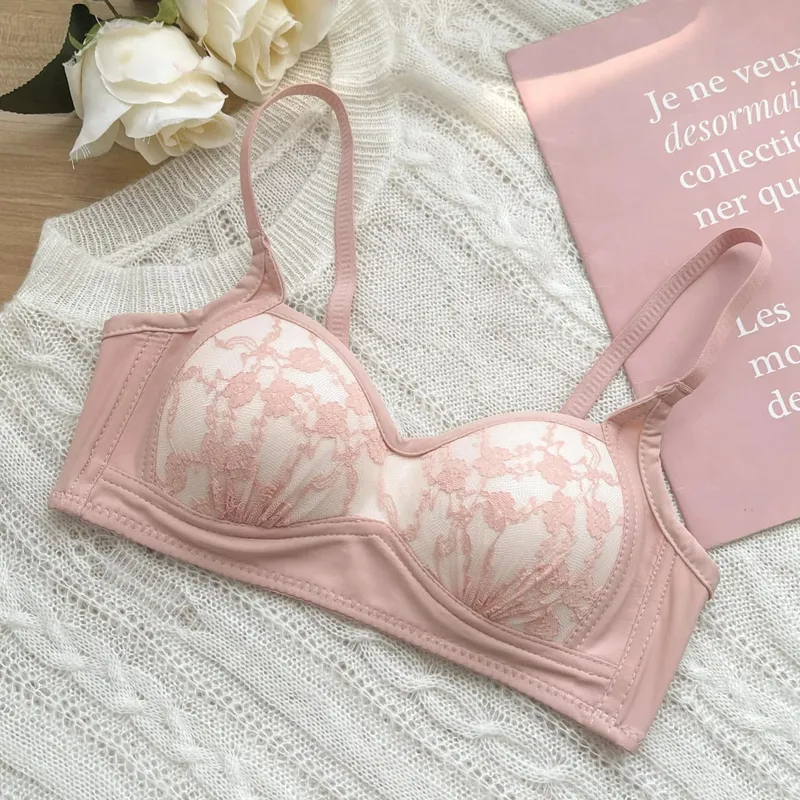 Sexy Push Up Lace Bralette Small Bust Wirefree Comfort Summer Ultra Thin Adjustable Straps Anti-Sagging Lingerie Set S-XL Bra — image 15