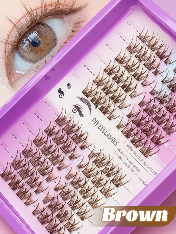 Cat Eye 16 rækker Cluster Lashes 406080100P Blandede DIY Individuelle øjenvipper Tykke Bakke DIY Eyelash Extension Wispy Volume Eyelashes