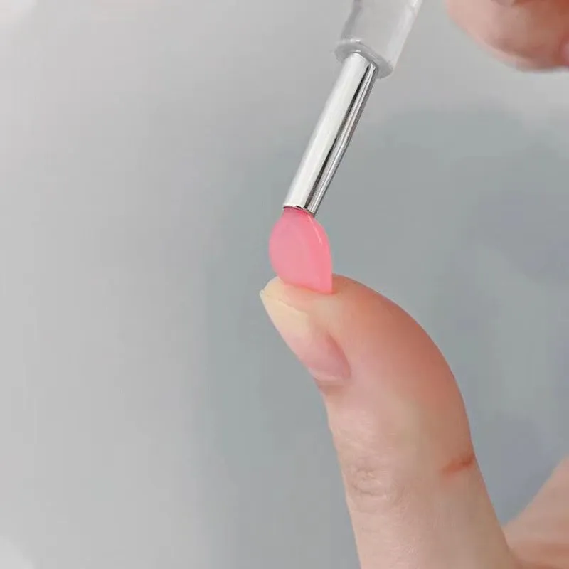 3/5/10PCS Portable Silicone Lip Brush With Cover Soft Multifunctional Lip Balm Applicator Lipstick Lipgloss Makeup Brushes