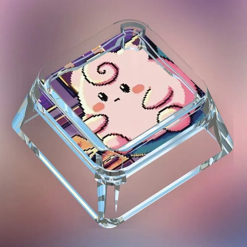 Creative Workman Style Pokémon Doll Transparent Single Keycap Cartoon Cute Snorlax Pikachu Cross Axis Mechanical Keyboard Keycap