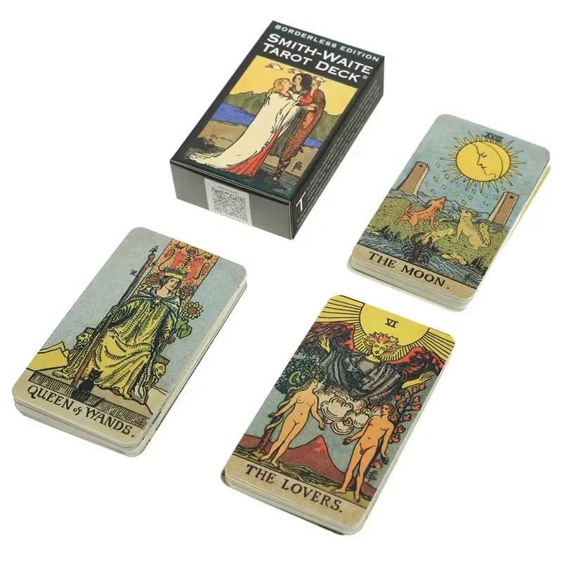 Full English Borderless Edition Smith-Waite Tarot Cards GamePortable Friend Party Playing Board Game Cards 4P — image 6