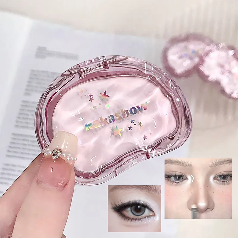 Matte Highlighter Powder Eyeshadow Palette White Long Lasting Natural 3D Brightening Eye Makeup Palette Brighten Face High Gloss
