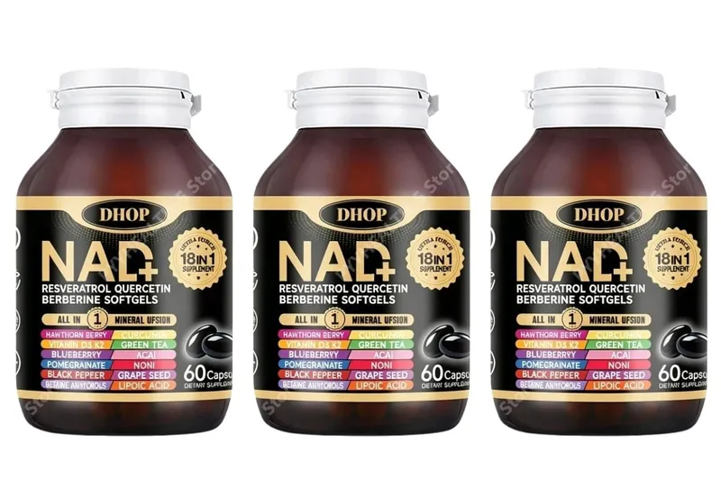 NAD+ Softgels with Resveratrol Quercetin Berberine Softgels 18-in-1 Supplement for Overall Health Support 60 Capsules — image 7