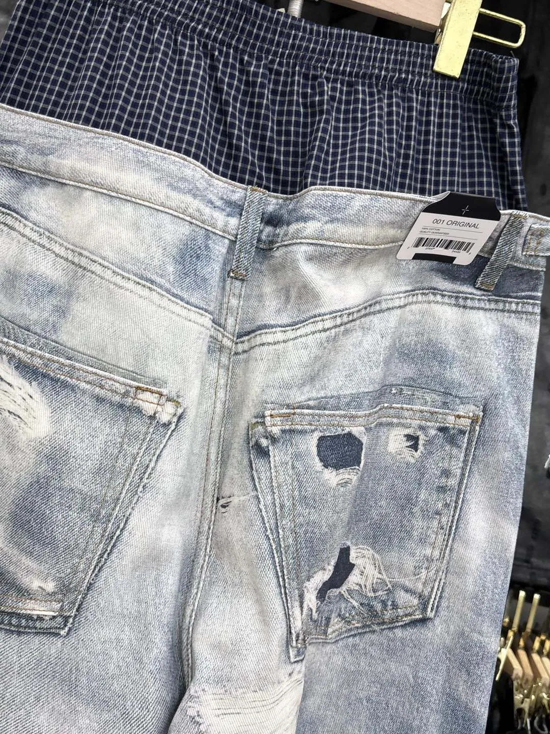 Fake Two-Piece Jean Double Waist 3D Printed Jeans ZJ164 — image 6
