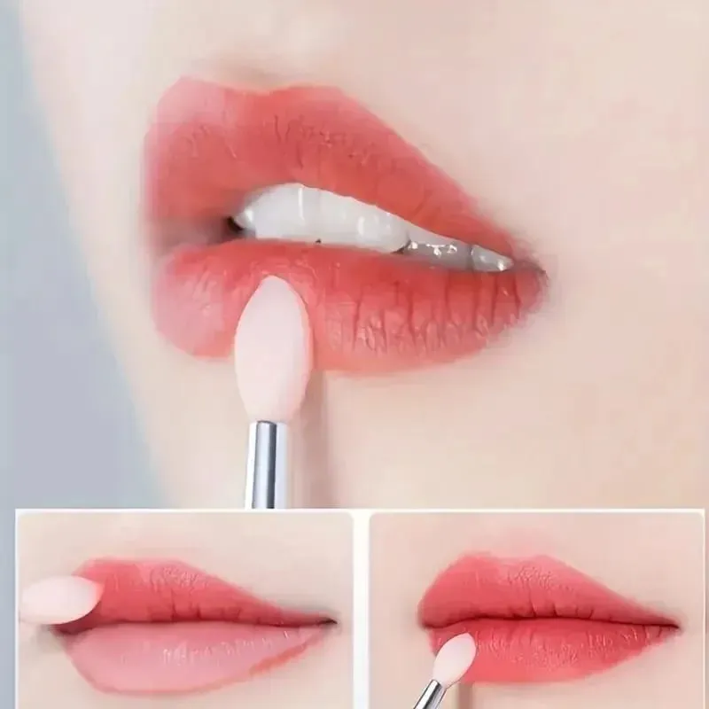 1/3PCS Portable Silicone Lip Brush With Cover Soft Multifunctional Lip Balm Applicator Lipstick Lipgloss Makeup Brushes — image 4