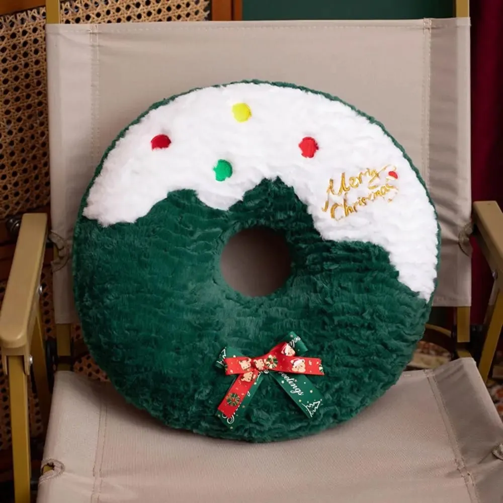 Cute Creative Shape Christmas Pillow Soft Stuffed Comfortable Waist Cushion Seasonal Pattern Tree Pillow Home Decor