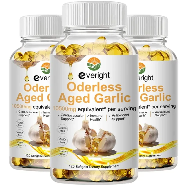 Aged Garlic Extract Capsules – Odorless Formula with Magnesium Chromium B1 & B9 – Supports Immune Heart & Cardiovascular Heal — image 2