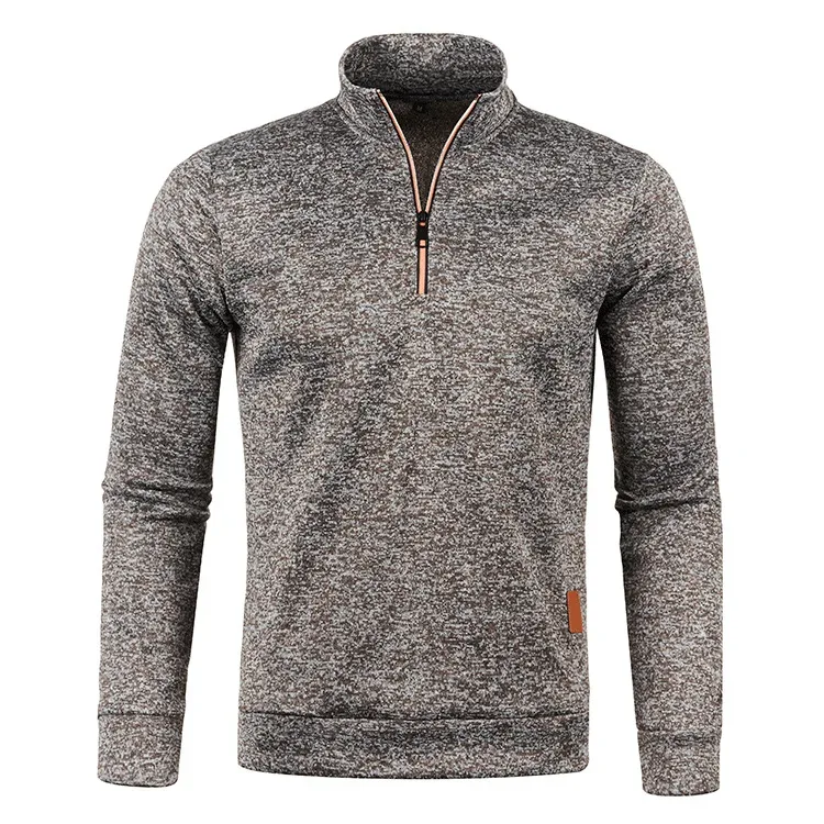 Men's Knitted Sweatshirts Casual Thicker Half Zip Pullovers For Male Hoody Man Solid Color Turtleneck Sweater Coats BSD-ZW118