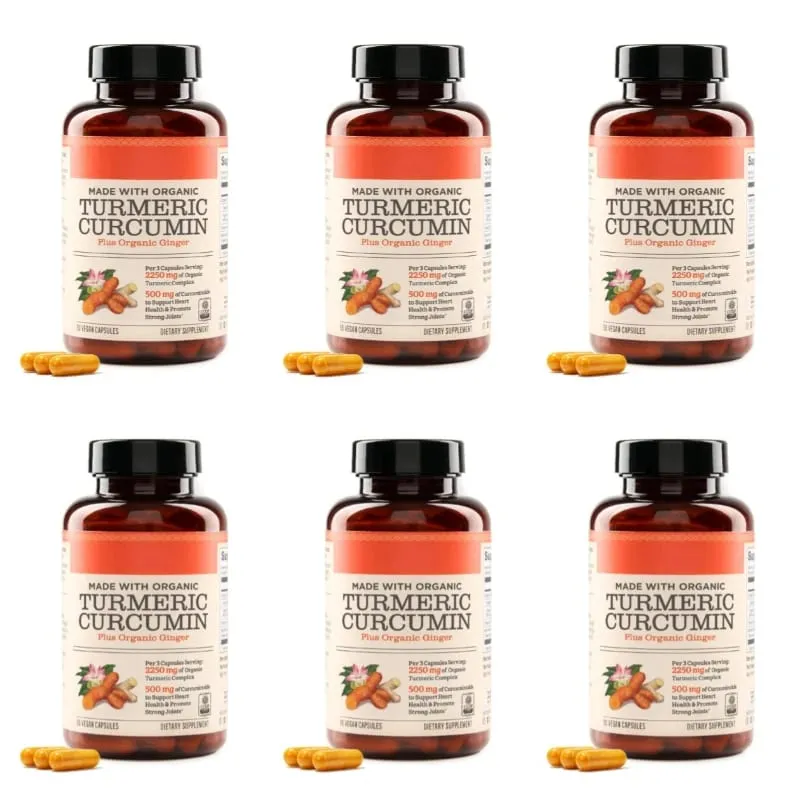 Turmeric Curcumin Plus Vegan Capsules Made with Organic Ginger Supports Joint Health and Heart Health Non-GMO 90 Capsules — image 12