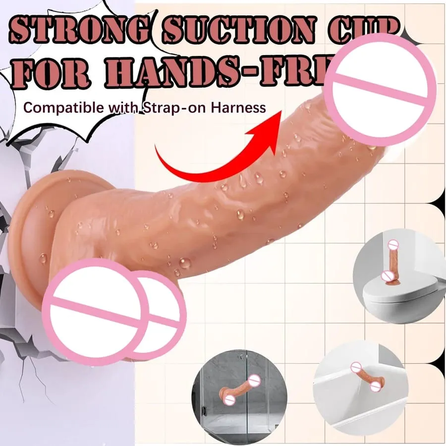 Realistic Soft Dildos with Strong Suction Cup Masturbation Large G-spot Dildo Sex Toy Suitable for Women and Couples Vagina Anal Stimulator Adults Sex Toys for Women Erotic Dildo Penis Anal Plug Female Men Penis Adult Game Beginner Anal Dil