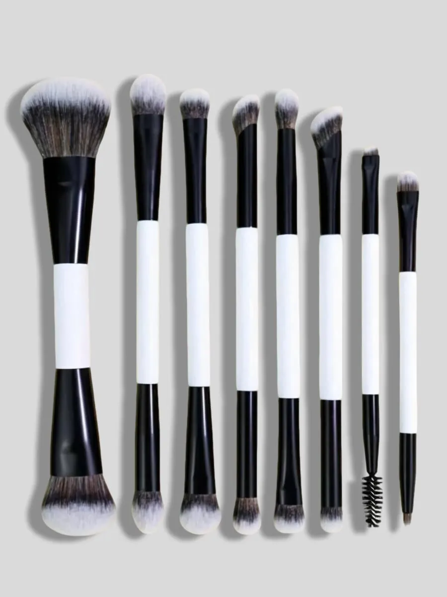 11-piece double-ended makeup brush set multifunctional makeup brushes blush brush foundation brush powder brush highlighter brush eye brush eyeshadow brush nose shadow brush concealer brush blush brush portable makeup brush set gift for g — image 4