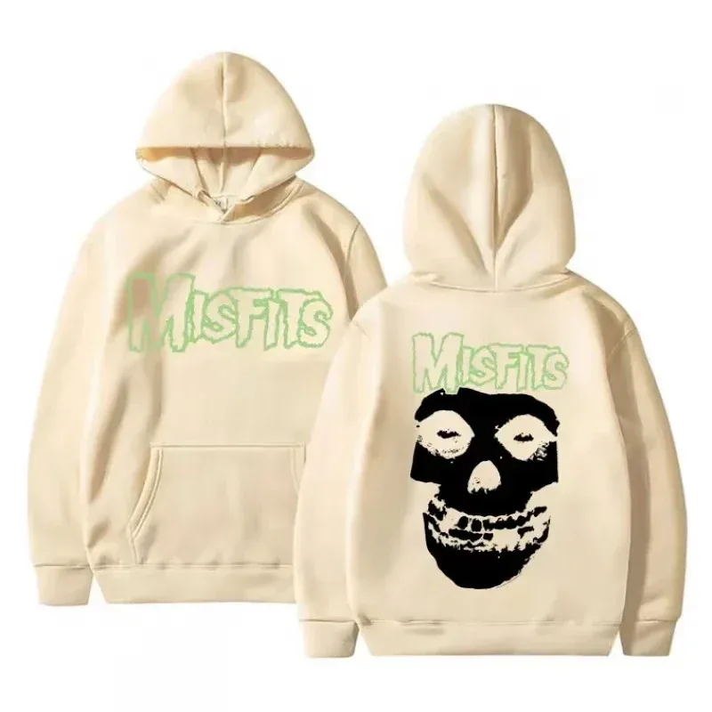 2026 Horror Punk Bizarre Skull Print Hoodie Men's Gothic Retro Loose Fleece Cotton Hoodie Rock Style Pullover Unisex — image 8